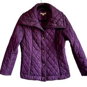 Pendleton Petite Medium Quilted Purple Jacket Snap Front Lightweight Coat